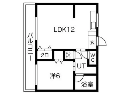 小林ビル(1LDK/4階)の間取り写真