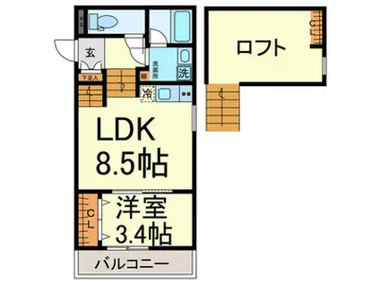 FAMILY STAGE 川名2(1LDK/1階)の間取り写真