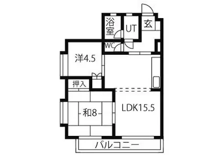 第18オオタビル(2LDK/2階)の間取り写真
