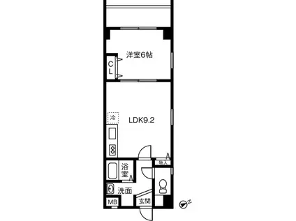 ヴァンクール新栄(1LDK/3階)の間取り写真