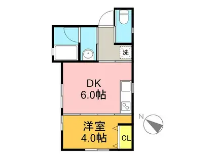 グリーンブーメラン(1K/2階)の間取り写真