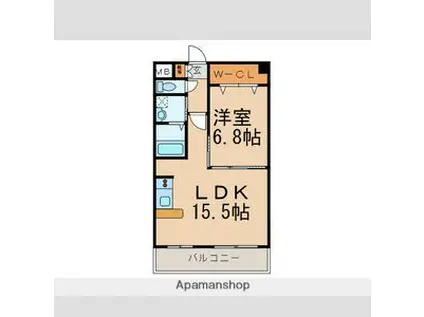 ロイヤル覚王山(1LDK/4階)の間取り写真