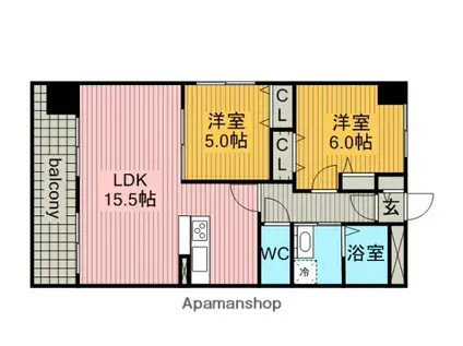 LOTUS 覚王山 (2LDK/7階)の間取り写真