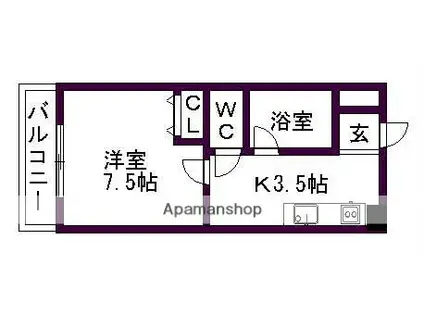 ヴィラリーゼングロスⅡ(1K/1階)の間取り写真