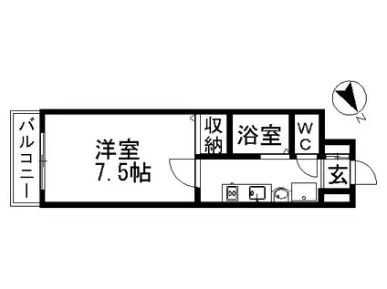 アンフィニM(1K/2階)の間取り写真