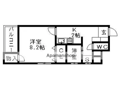 グランパス豊年(1K/5階)の間取り写真