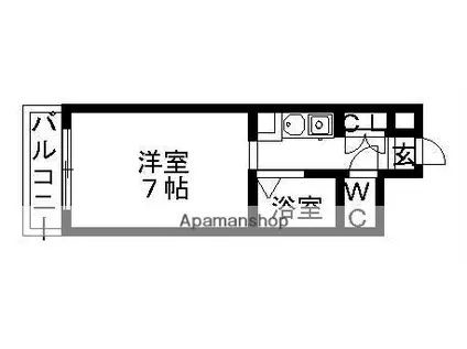 第2コマツハイツ(1K/3階)の間取り写真
