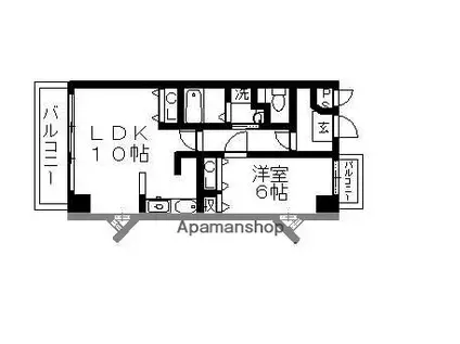 石川橋セブン(1LDK/3階)の間取り写真