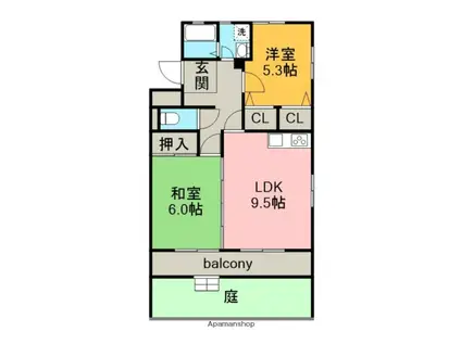 リトルアイランド(2LDK/1階)の間取り写真