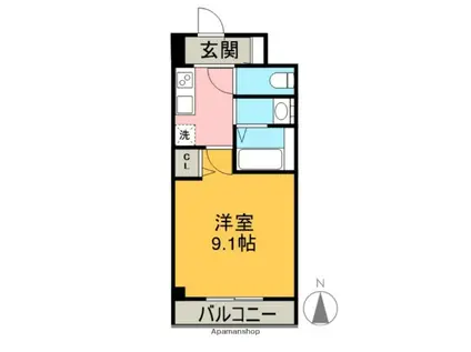 ボヌール(1K/2階)の間取り写真