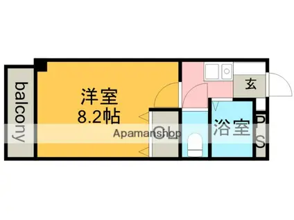 ウエスト COAST(1K/3階)の間取り写真