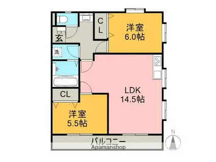 ロイヤルコーポ加藤(2LDK/4階)の間取り写真