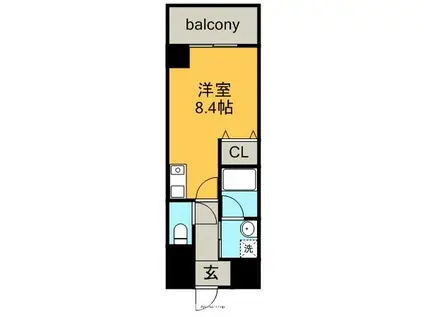 ベレーサ築地口ステーションタワ(ワンルーム/8階)の間取り写真