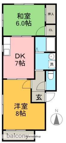 近鉄名古屋線 伏屋駅 徒歩25分 2階建 築28年(2DK/2階)の間取り写真