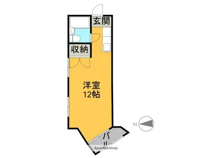 ブランシュ東海通(ワンルーム/3階)の間取り写真