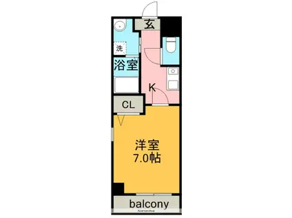 サリチェ八田(1K/4階)の間取り写真