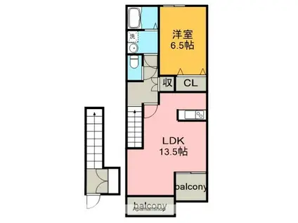 プラネットⅠ(1LDK/2階)の間取り写真