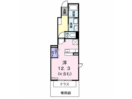 サンリット(ワンルーム/1階)の間取り写真