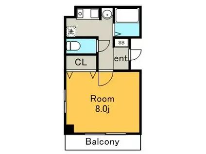 ルフィール八田(1K/2階)の間取り写真
