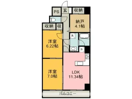 GHONMACHI(3LDK/1階)の間取り写真