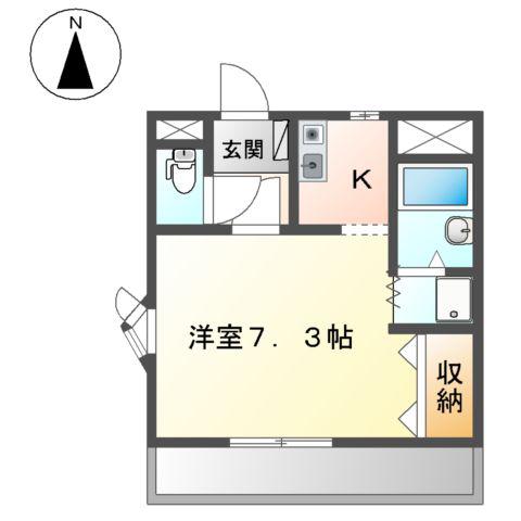 コンフォース藤(1K/2階)の間取り写真