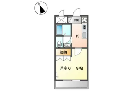 ルミナスハイム(1K/1階)の間取り写真