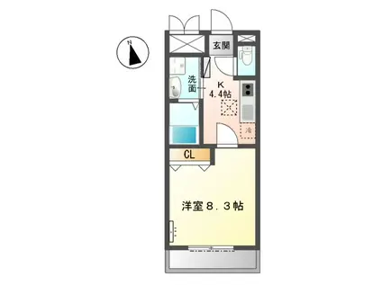 ガーデン桜 (1K/1階)の間取り写真