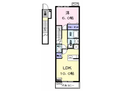 DIACRANE榮(1LDK/2階)の間取り写真