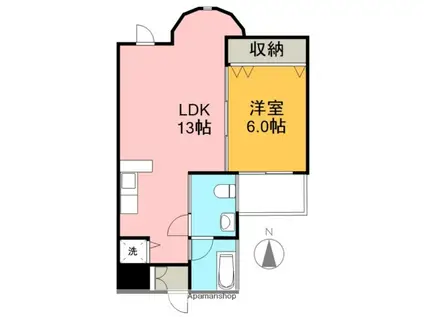 SKビルディング2(1LDK/2階)の間取り写真