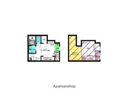 AX港楽(ワンルーム/1階)の間取り写真