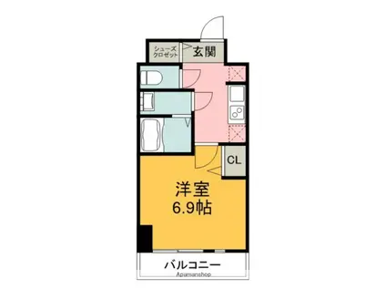 プレサンス高畑ルミア(1K/2階)の間取り写真