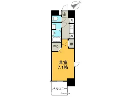 パルティール八田(1K/7階)の間取り写真