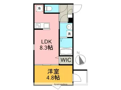 KERASIA(1LDK/1階)の間取り写真