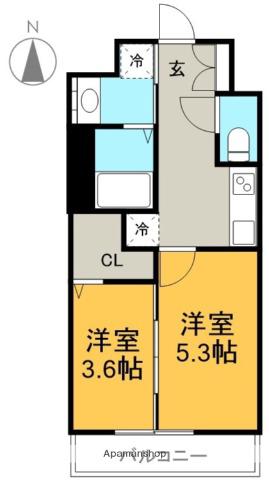 S-RESIDENCE烏森AUREATE(2K/10階)の間取り写真
