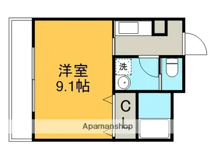ブルーメ中柳(1K/3階)の間取り写真