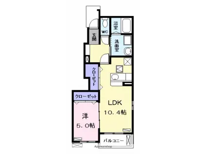 ヴィラ八百島Ⅰ(1LDK/1階)の間取り写真