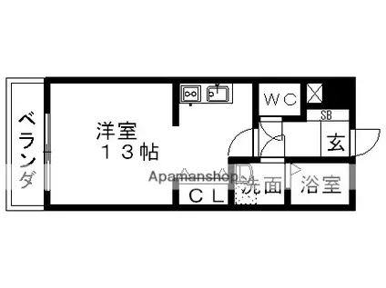 ビオラ名駅西(ワンルーム/6階)の間取り写真