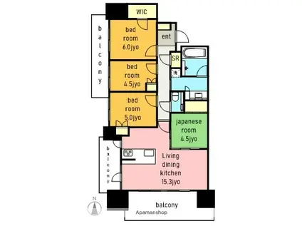 プラウド本郷(4LDK/5階)の間取り写真