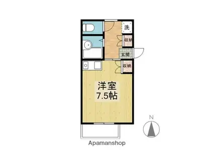 第2ホーメスト一社(1K/1階)の間取り写真