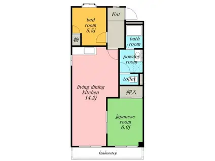 カピラハイツ(2LDK/2階)の間取り写真