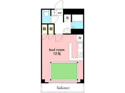 パークハウスタカシ(ワンルーム/1階)の間取り写真