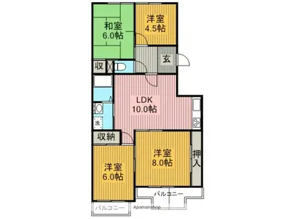 ノーメルやしろ(4LDK/2階)の間取り写真