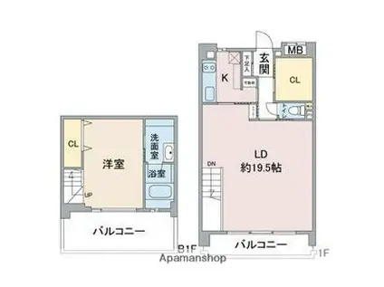 ヴェラート(1LDK/1階)の間取り写真