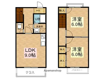 クレストジュネス.(2LDK)の間取り写真