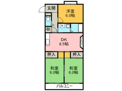 シャイン高鐘(3LDK/2階)の間取り写真