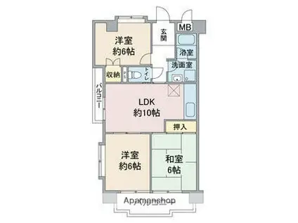 フェステS・K(3DK/3階)の間取り写真