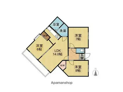セレーブル(3LDK/2階)の間取り写真