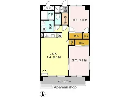 ワイズハウス2(2LDK/3階)の間取り写真