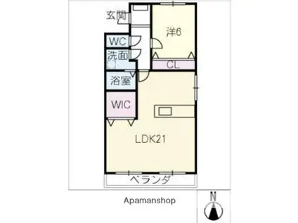キャッスル東栄(1LDK/4階)の間取り写真