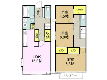 ウィン ヒル(3LDK)の間取り写真
